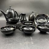 Brutalist black ceramic coffee service – Modernist design
