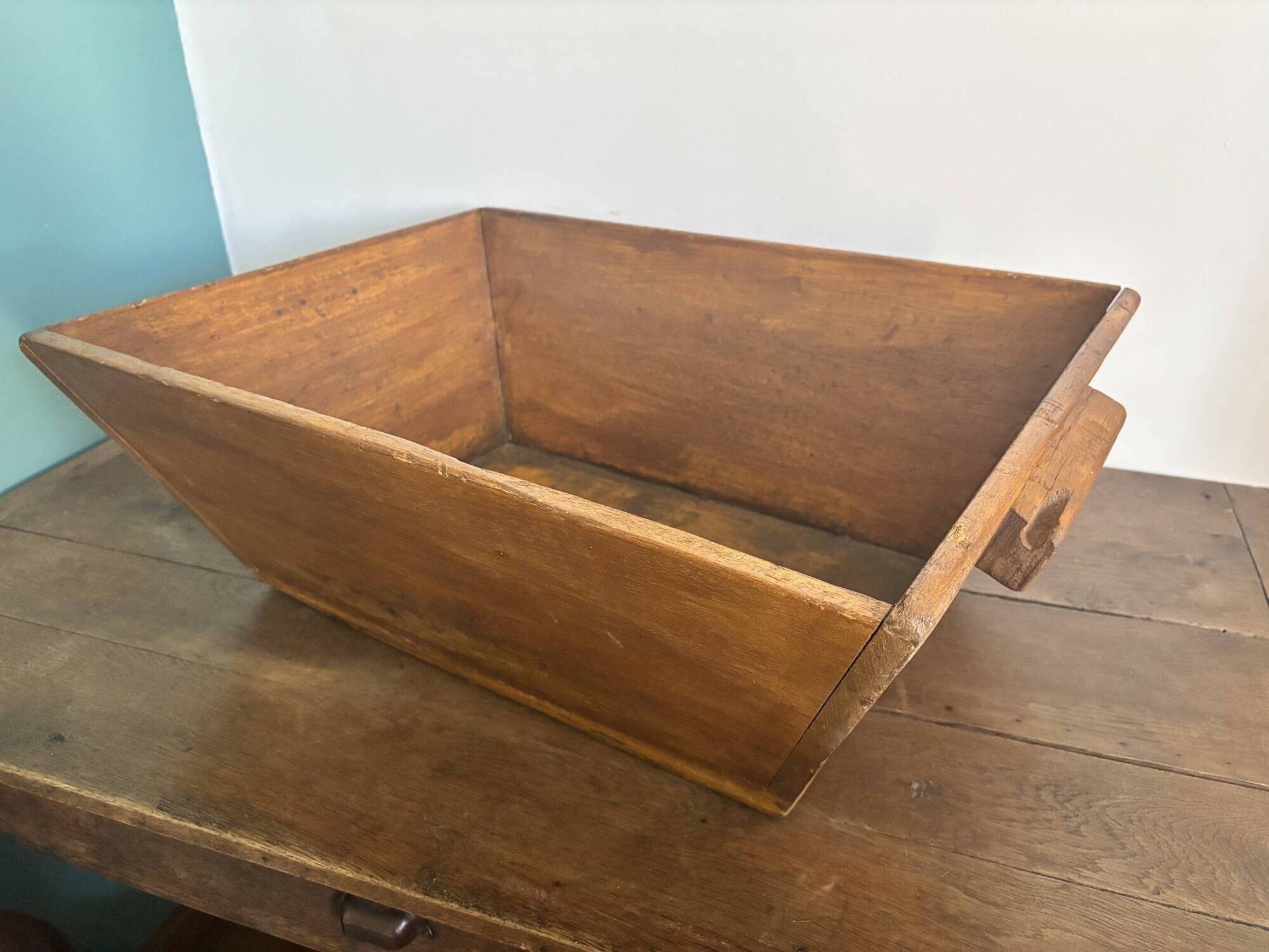 Large vintage wooden dough trough – 65 × 50 cm