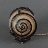 Art Deco night light lamp hammered ironwork 1930 Muller Frères