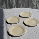 Lot de 4 petites assiettes à dessert blanches vintage D21