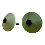 Pair of Art Deco opaline pendant lights from the 1940s