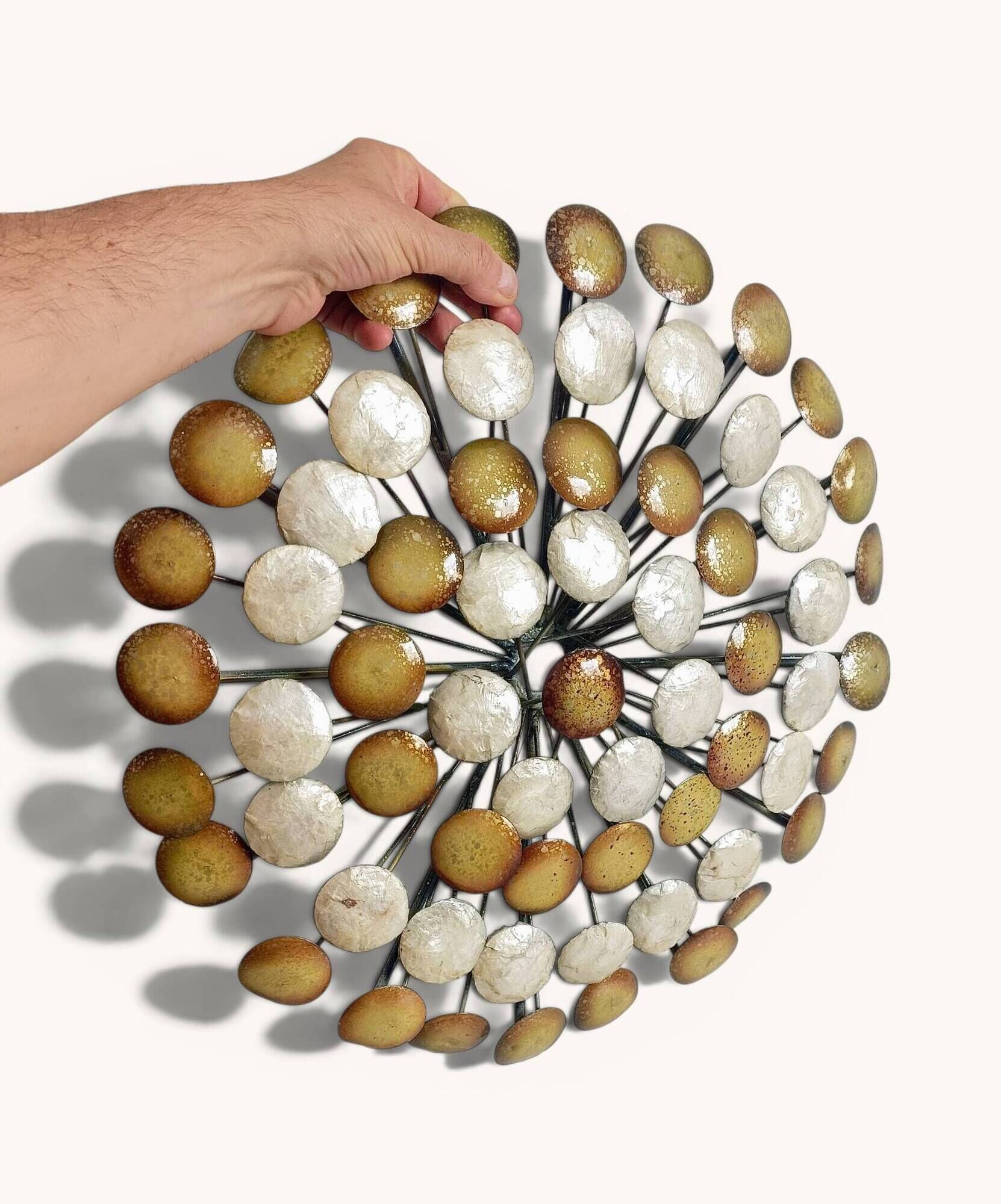 Mid-Century Enameled Metal Wall Sculpture, France, Circa 1965-1975