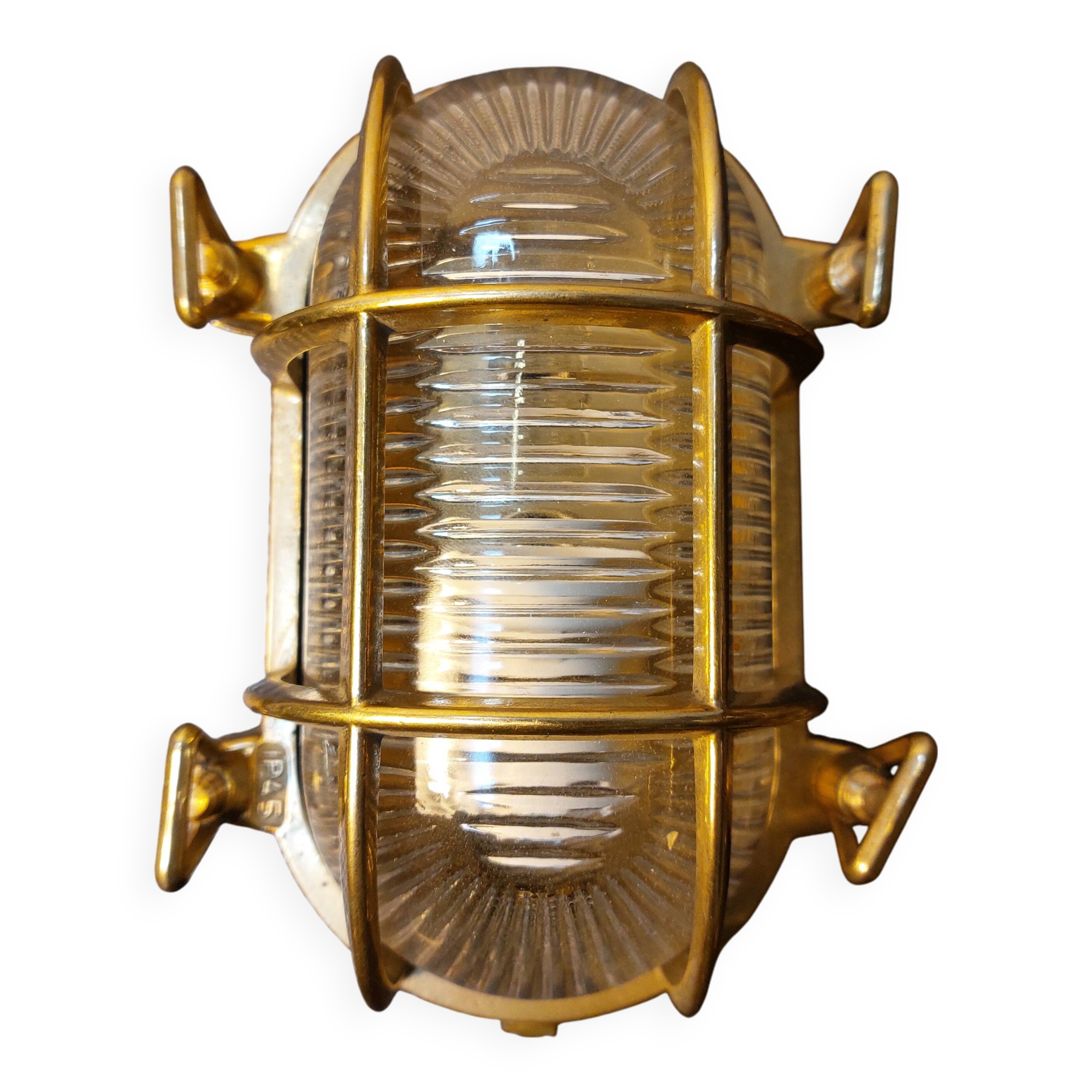 Brass marine corridor wall light