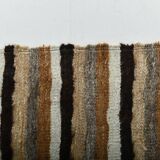 Striped Brown & Beige Vintage Kilim Rug, 133x170Cm