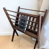 Vintage wooden magazine rack with Scandinavian design