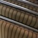 Vintage folding chair lafuma chantazur with striped gold fabric