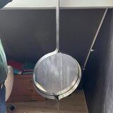 Round Mirror in Brushed Steel by Xavier Feal, 1970s