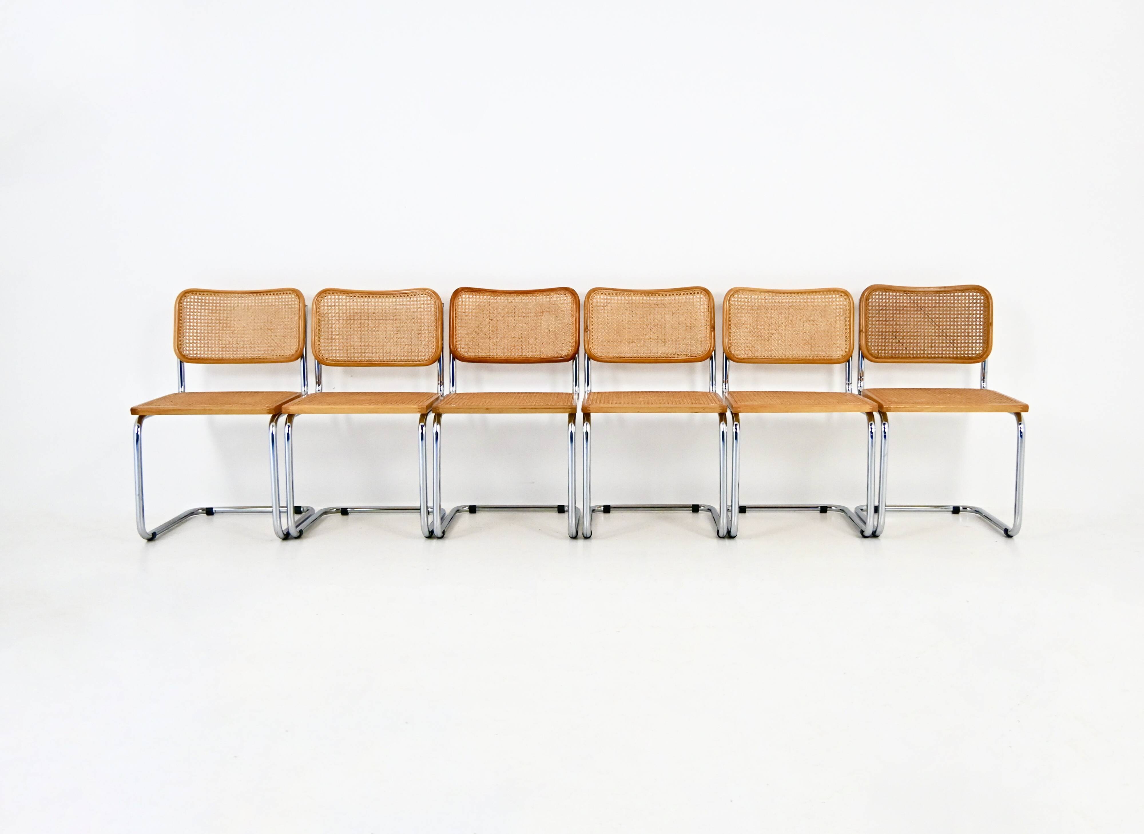 Set of 6 Dining Chairs Style B32 by Marcel Breuer