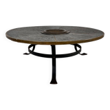 Grande Table Basse Brutaliste en Acier et Ardoise, 1960s