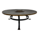 Large brutalist steel and slate coffee table, 1960s