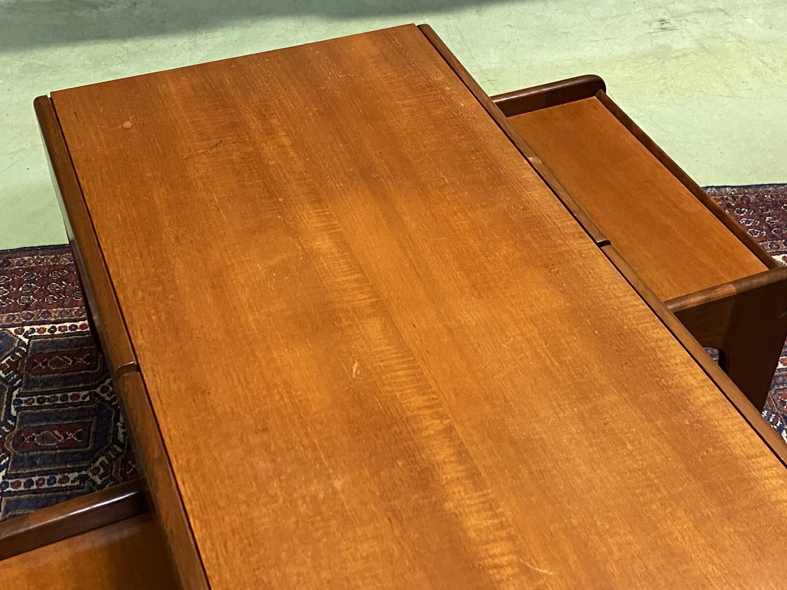 Coffee table with 2 tables in teak - 70s