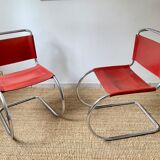 Pair of chairs MR 10 design Ludwig Mies Van Der Rohe vintage edition 90s