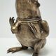 Patinated brass sculptural frog 60s