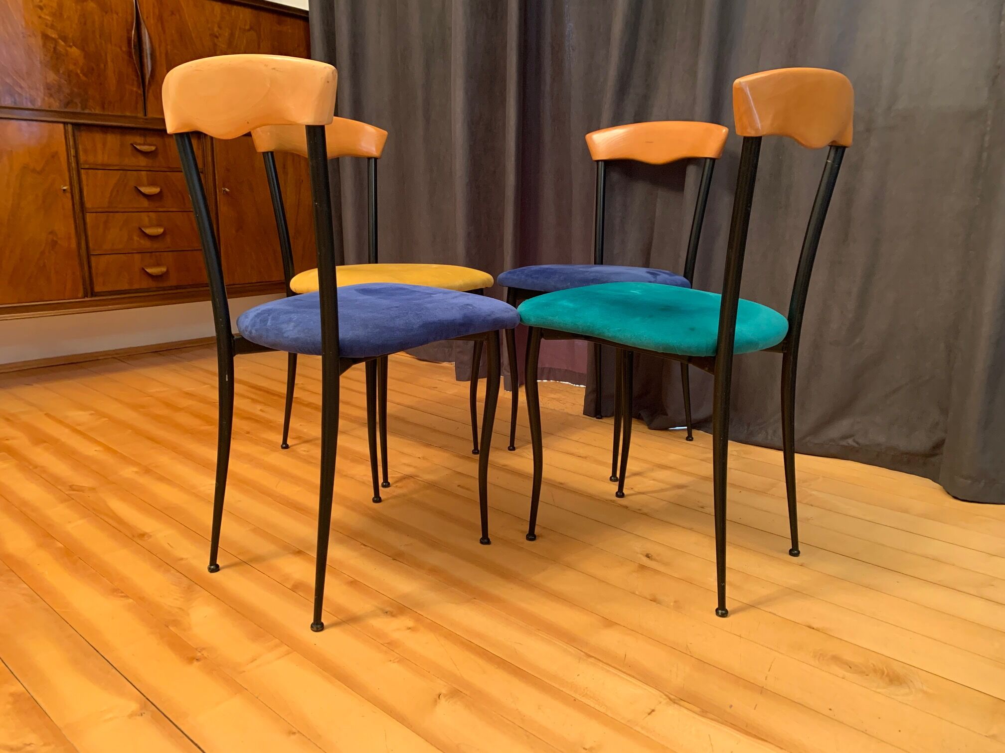 A set of four chairs, Alcantara, Italy, 1980s