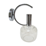 Sconce chrome and smoked glass vintage design 70s