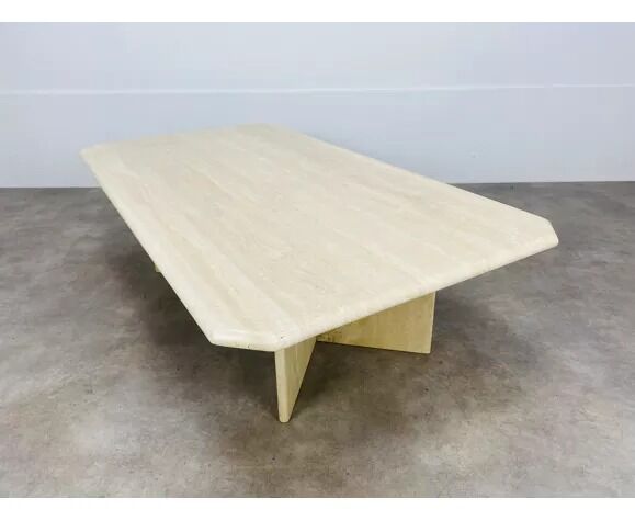 Travertine rectangle coffee table