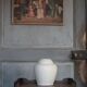 White earthenware vase by the French manufacturer Orchies.