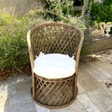 Fauteuil trône en bois - vers 1960.