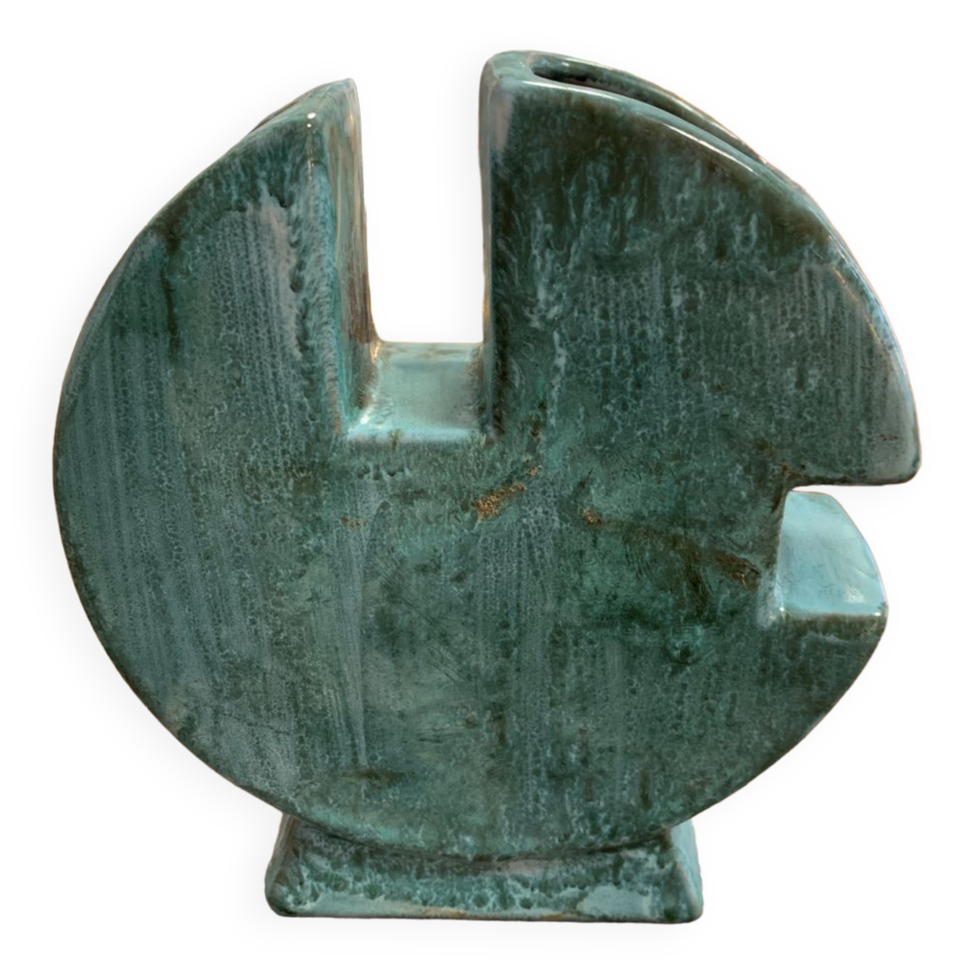 Glazed ceramic vase signed Mat