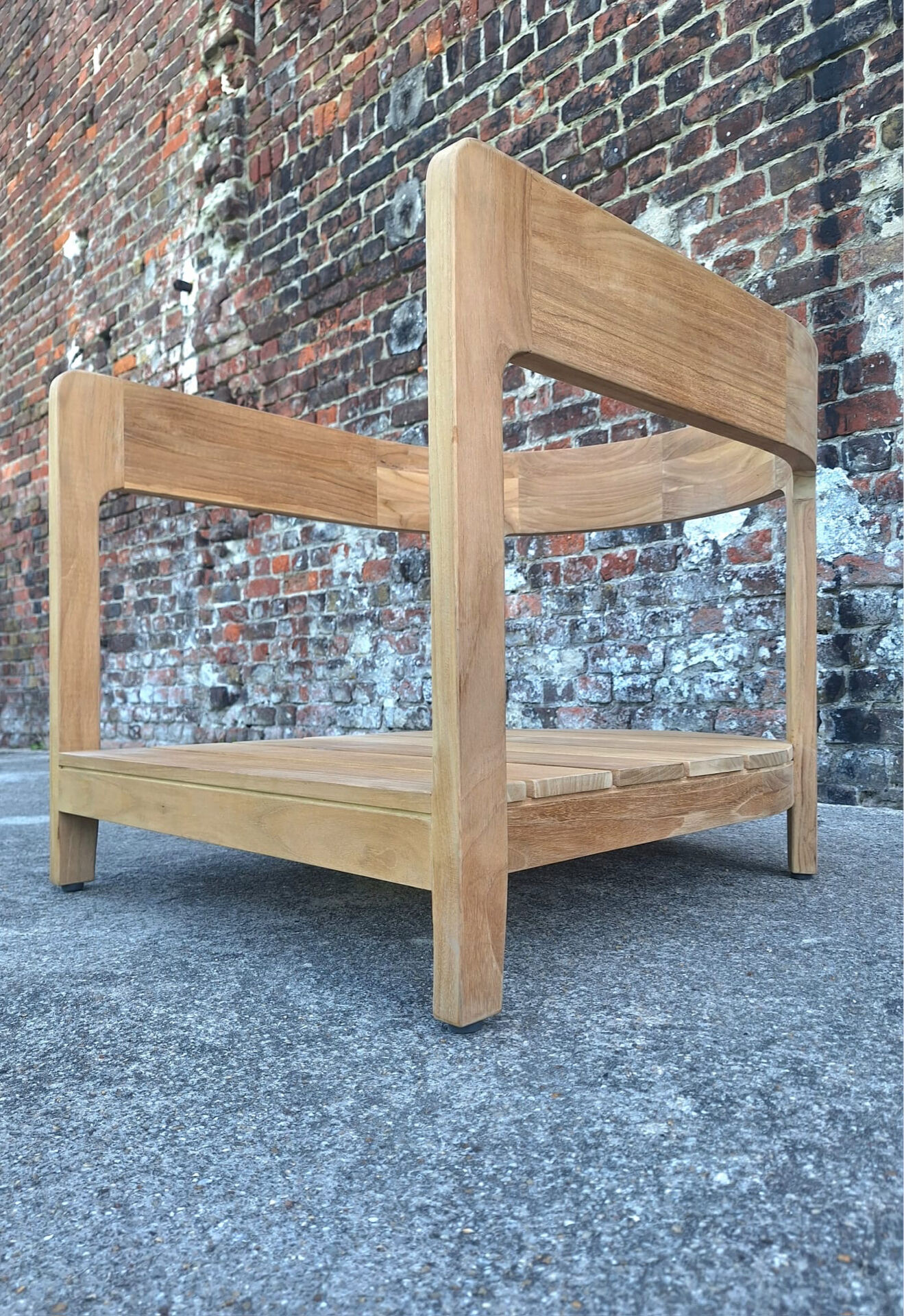 Ampm fauteuil juanpi en teck massif, meuble siège