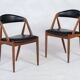Leather Chairs in Teak by Kai Kristiansen, Denmark, 1960s, Set of 2