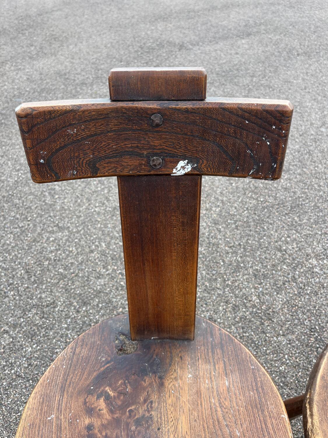 Pair of vintage Aranjou brutalist chairs in solid wood