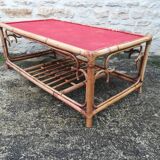 Rattan and bamboo coffee table