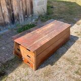Large vintage wooden chest gymnast plinth