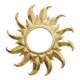 Large handcrafted sun mirror in wood and gilded stucco with gold leaf from the 1970s-80s.