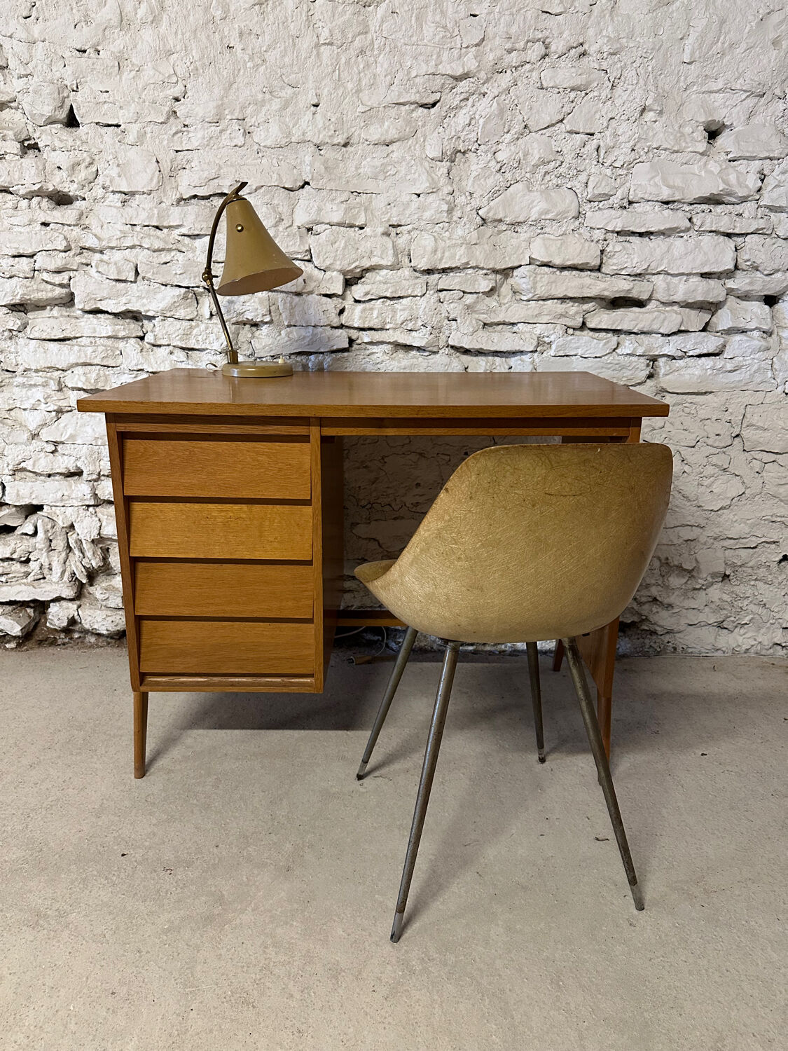 Child's desk 1950, vintage compass legs