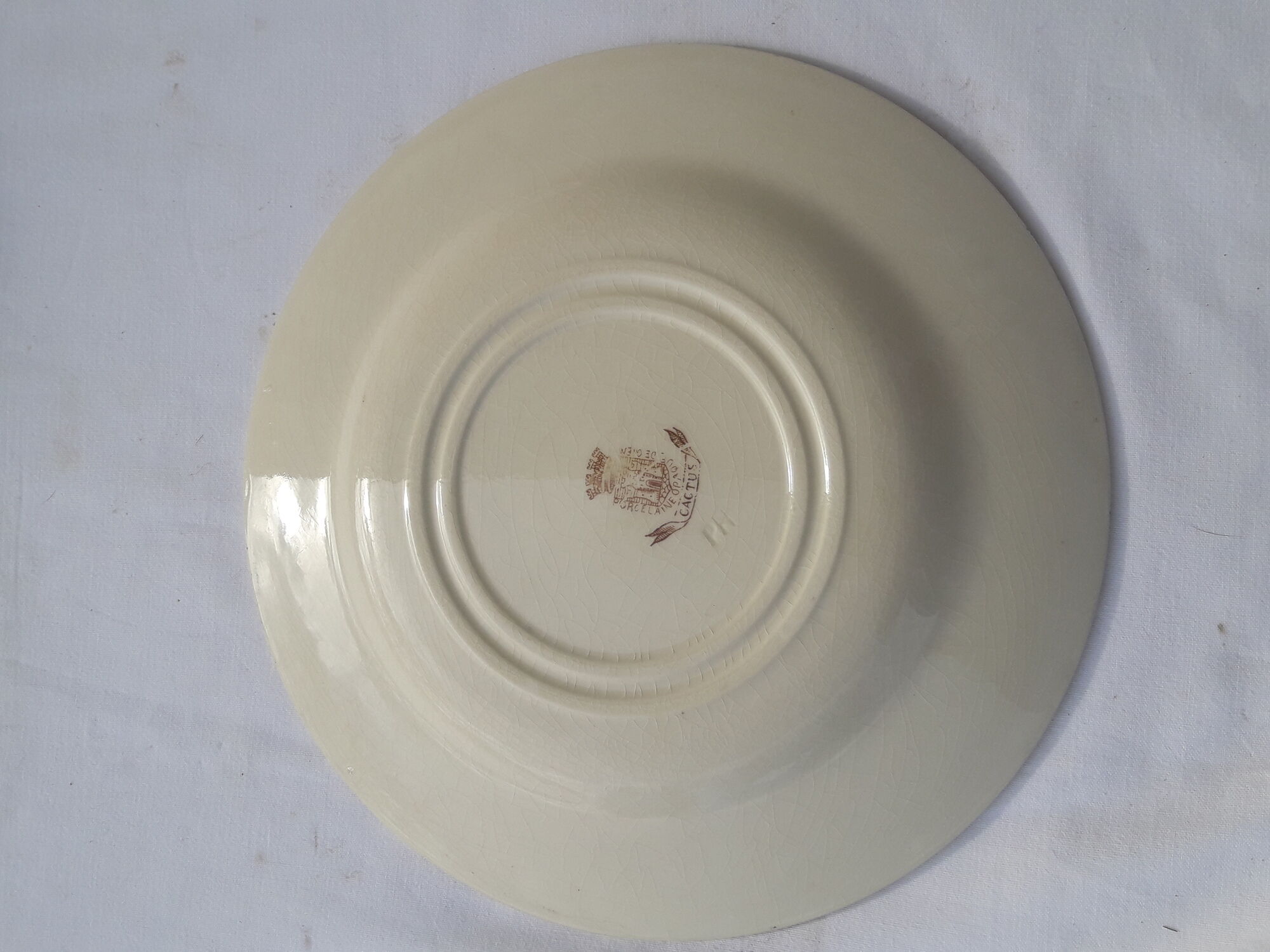 Gien model Cactus diam opaque porcelain plate 24 cm