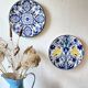 Pair of decorative ceramic plates from Nabeul, 1960s-1970s.