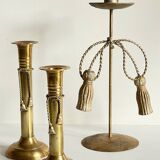 Vintage Knot Candle Holders Brass Metal