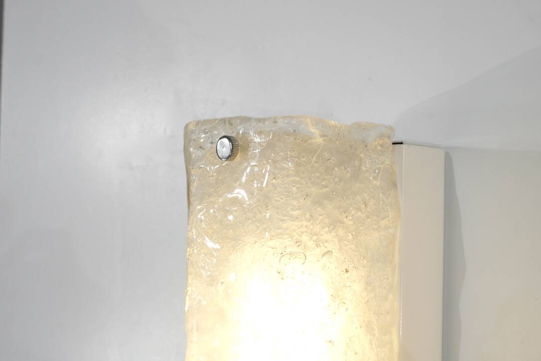 Large pair of Murano glass wall sconces, Italy 1970s. Vintage