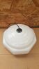 Old white plastic pendant lamp 1970s vintage