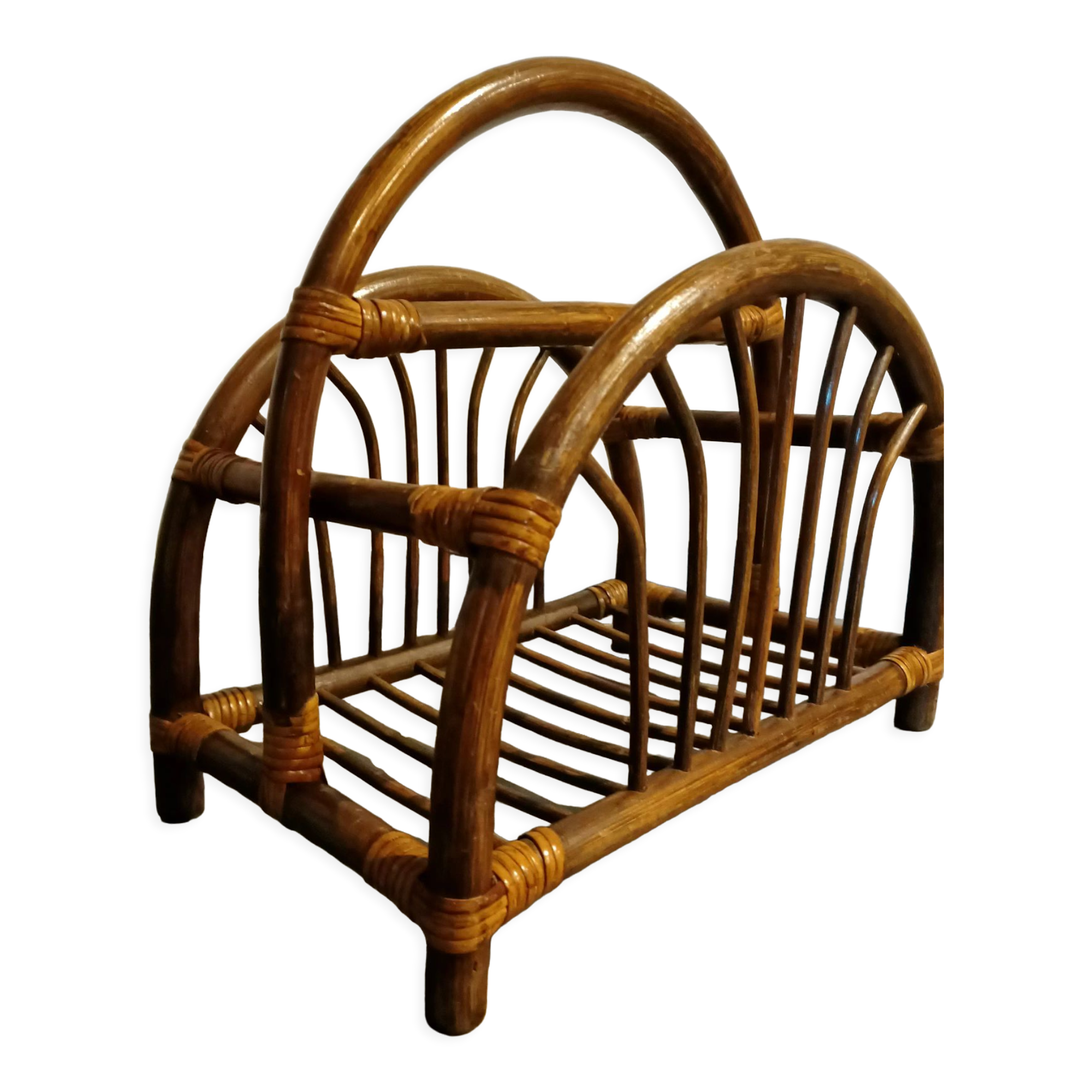 Dark bamboo magazine holders