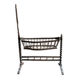 Antique turned wooden cradle