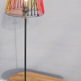 Table lamp low post surf 1950 multicolored lanyards