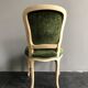 Wooden chair and green velvet in neoclassical style Flamant