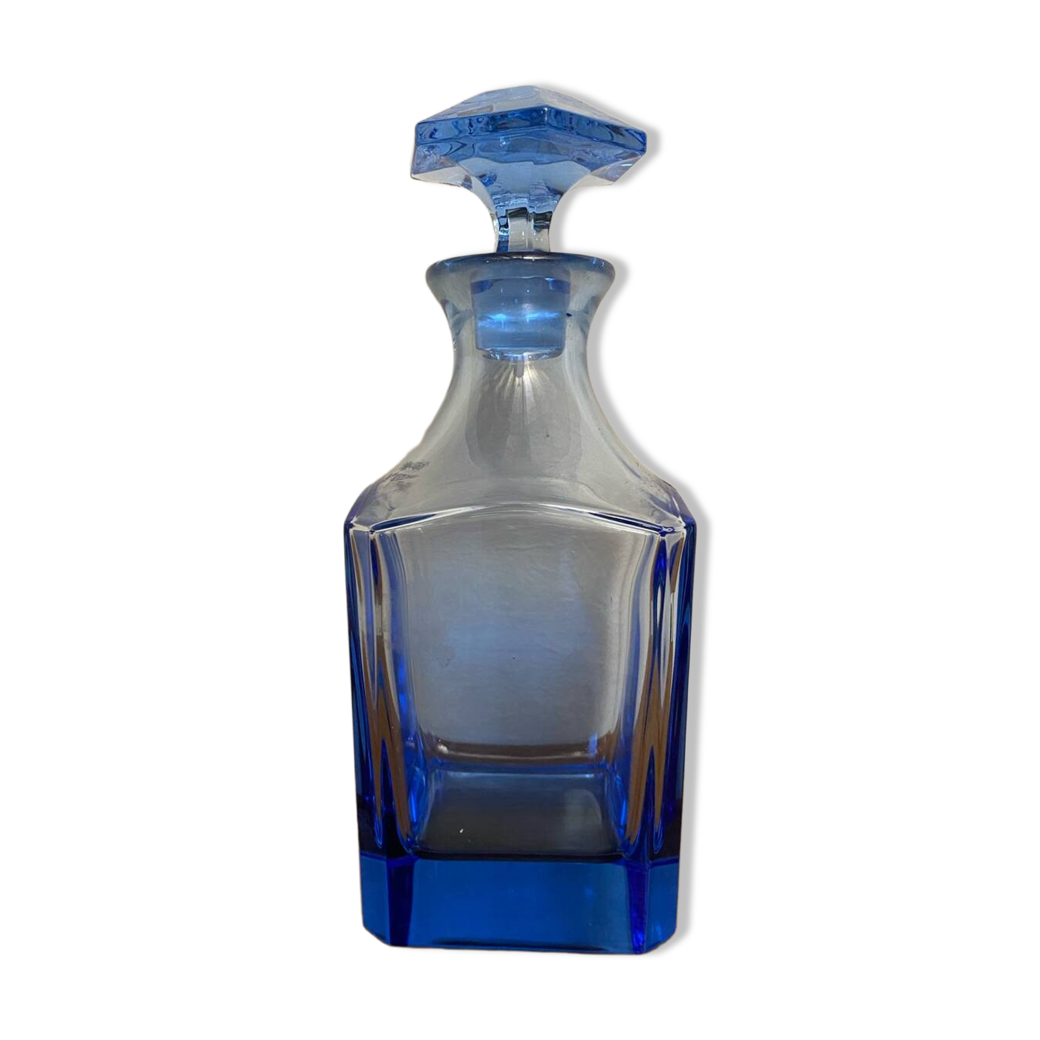 Estelle Antique Colored Whisky/Liqueur Decanter + Blue Crystal Stopper