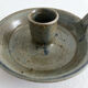 Vintage glazed stoneware hand candlestick