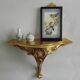 French vintage regency style gold resin half round console wall table 4022