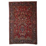 Tapis persan Kashan ancien fait main, 136 cm x 204 cm, années 1910