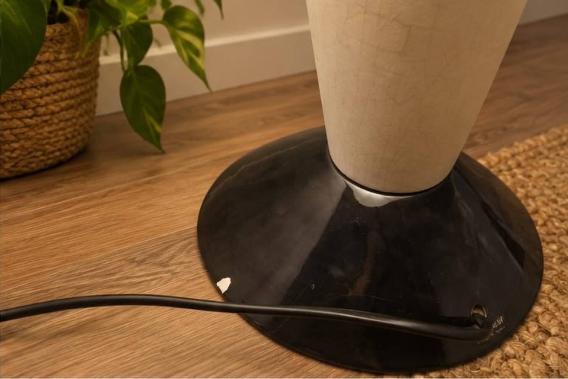 François Chatain lamp in crackled ceramic Art Deco style