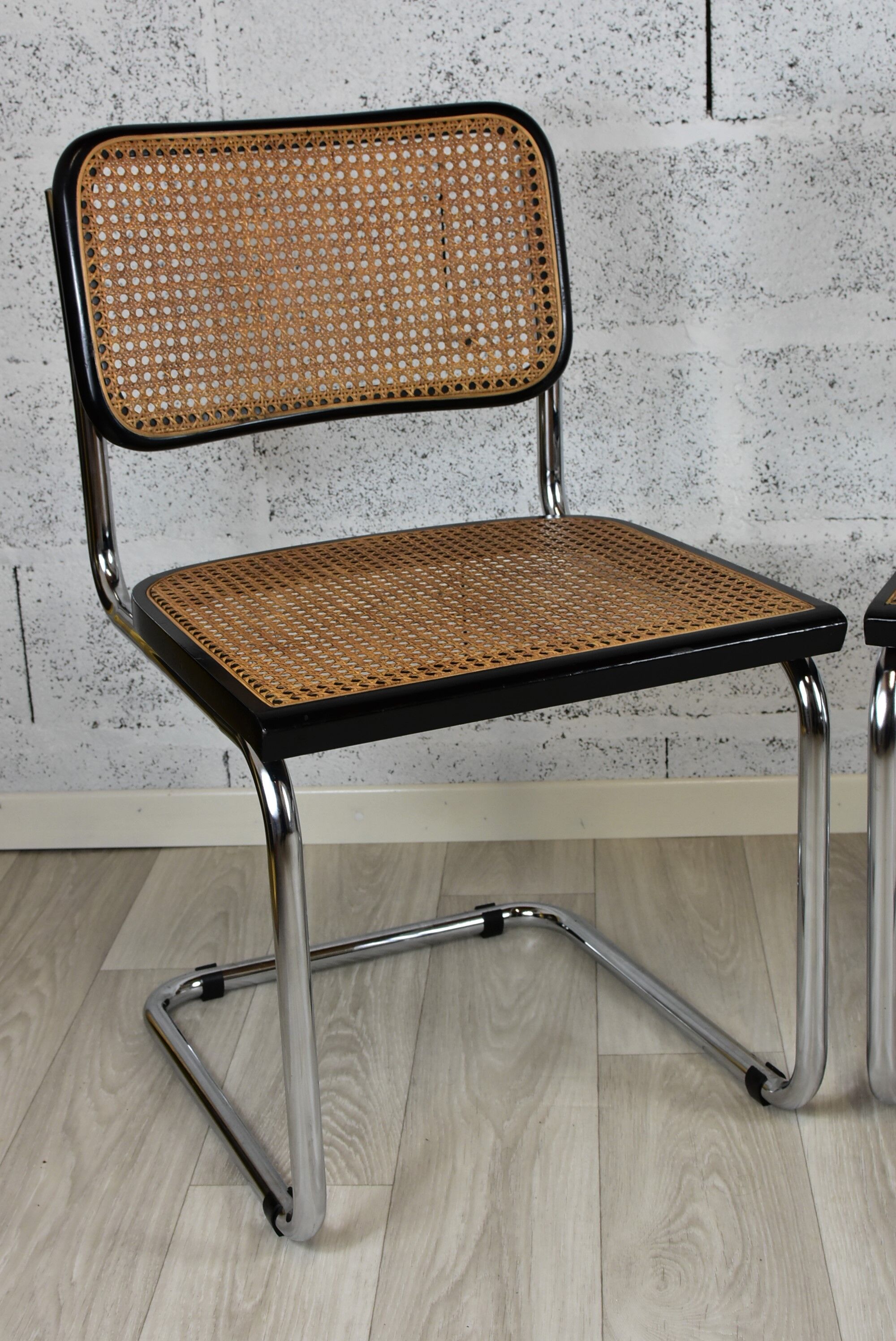 Pair of vintage chairs B32 Marcel Breuer, black
