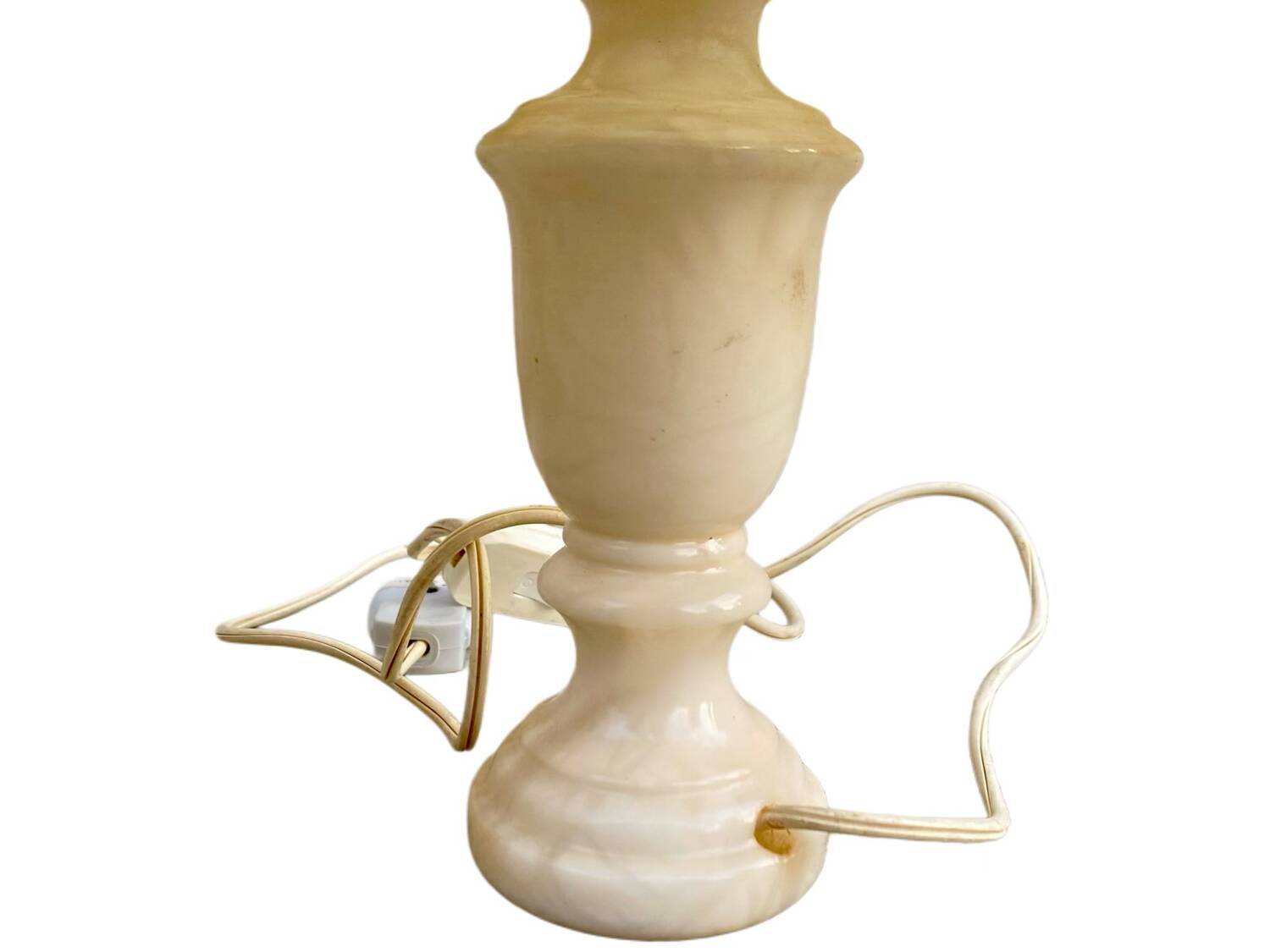 Two vintage alabaster bedside lamps