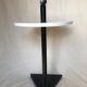 80s side table, black & white geometric shapes