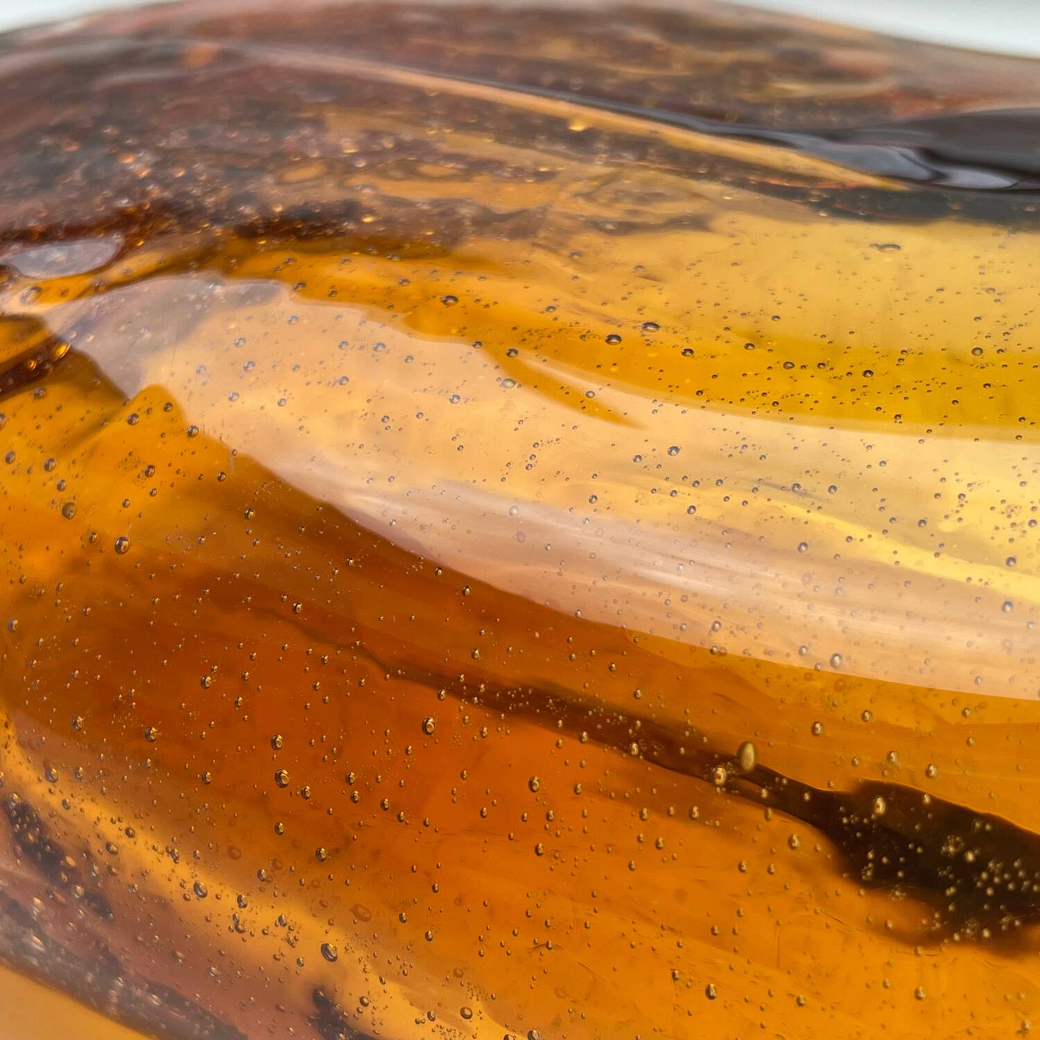 Amber blown glass vase