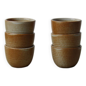 Set of 6 stoneware egg cups