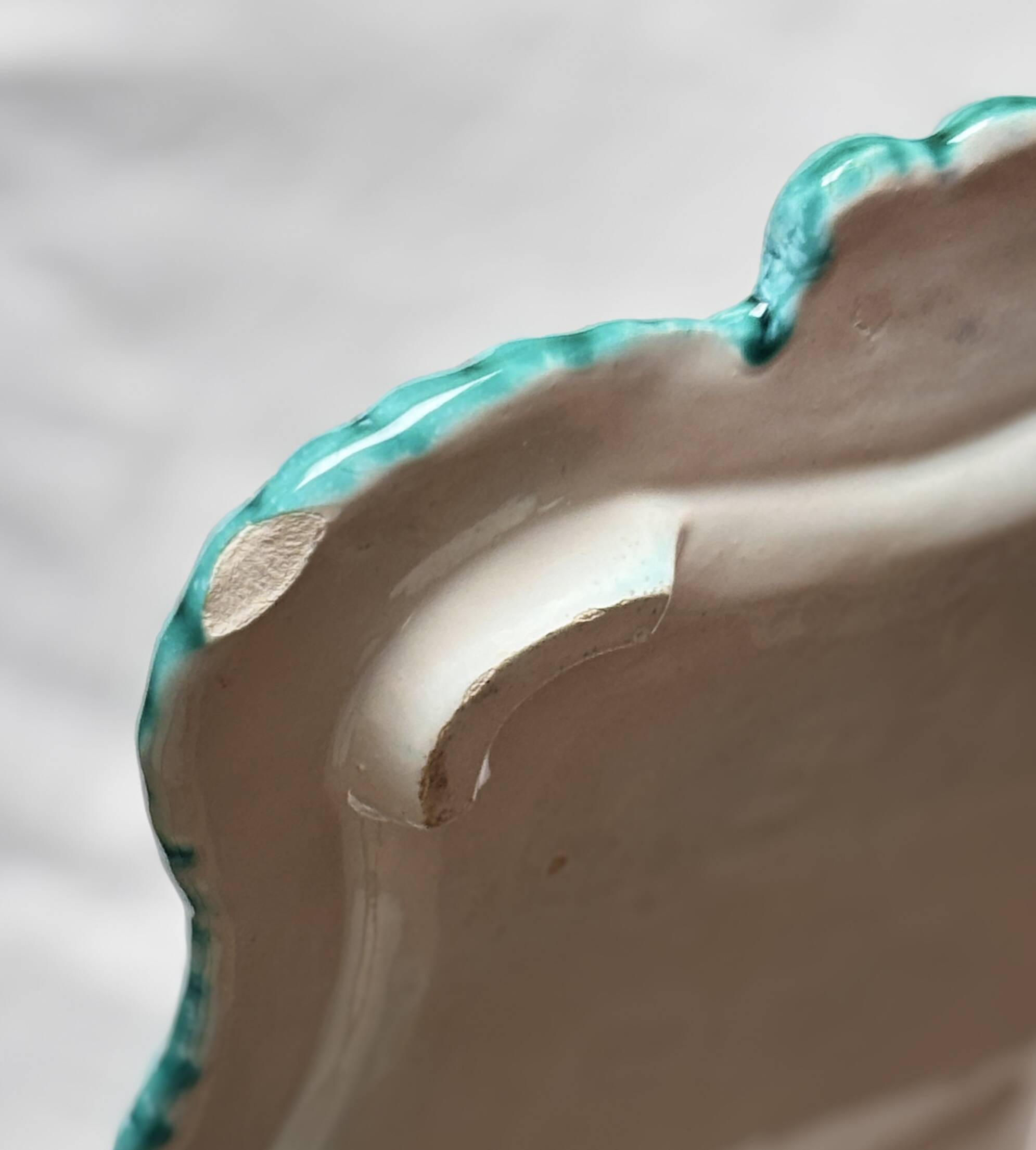 Green ceramic cake dish